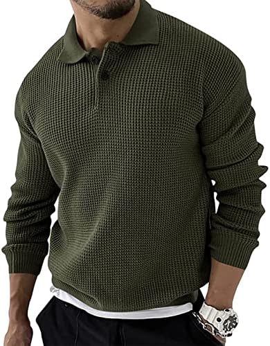 Dudubaby masculino Mock Button Button Sweater Twisted Stand Collar Twits Suplover Sweater