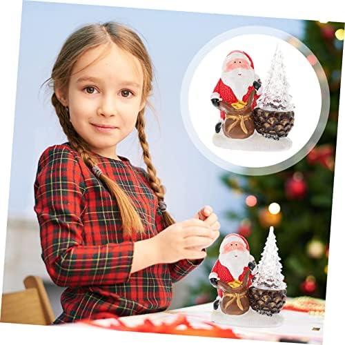 Toyandona 1pc Light Up Ornament Light Up Papai Noel Figure Blocos de Natal Decoração Mantel Fireplaces Ornamento