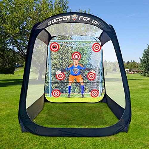 Maccabi Art 8 'Pop-up Soccer Practice Trainer-com cenário embutido e metas para treinamento solo ou em grupo para crianças e adultos