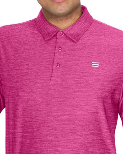 Camisa Polo de Golfe Big e Alta dos homens - tecido esticado de 4 vias de ajuste seco. Wicking de umidade, tecnologia anti-odor, proteção UPF 50