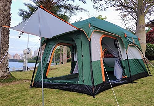 KTT Grande tenda 4 ~ 6 pessoas, tendas de cabine da família, parede reta, 3 portas e 3 janelas com malha, impermeável, grande tenda