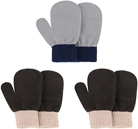 Durio Kids Mittens para meninos e meninas de criança malha luvas de criança luvas de crianças macias para crianças para inverno