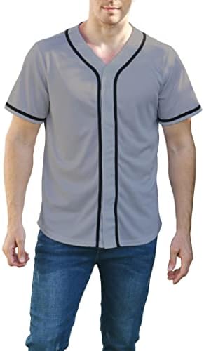 Yuji Itadori Jersey de beisebol masculina de manga curta V de pescoço Button Down Tee Camisde