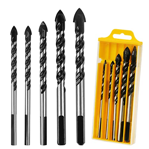 Conjunto de brocas de concreto de alvenaria Harapu, 5 PCs Definir broca multimaterial definida para ladrilhos, concreto,