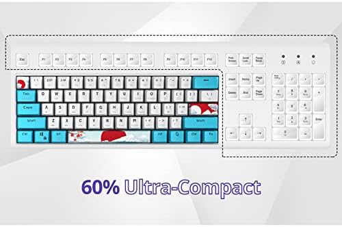 USSIXCHARE 60% do teclado RGB Mechanical Wired 60% Teclado de jogo azul com PBT BackCans BackCaps para jogadores do Windows PC