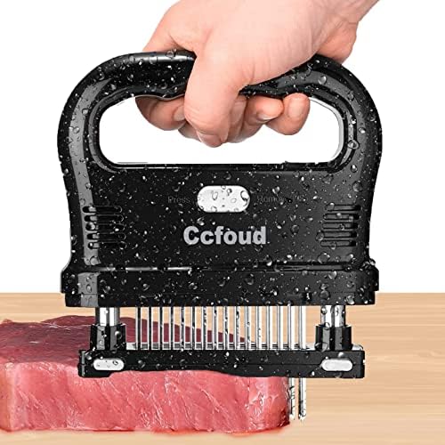 Tenderizador de carne ccfoud grande e 48 aço inoxidável Ultra Sharp Aflight Blade Onvester para tenizar bife, carne com escova