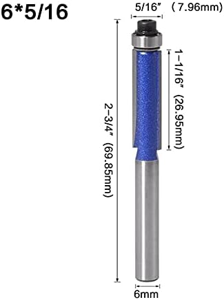 Cortador de moagem de carboneto 1 pedaço de 1/4 de haste 6 mm cortador de corte de haste com modelo de madeira com modelo