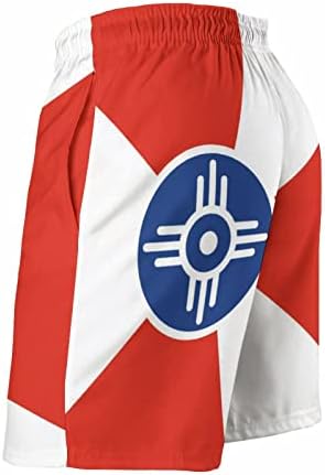 Bandeira da bandeira da cidade de Wichita troncos de natação rápida shorts de banho seco de maiôs de banheira shorts shorts de