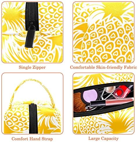 Tbouobt Gifts for Men Momen Sacos de maquiagem bolsa de higiene pessoal Sacos de cosméticos, frutas amarelas de abacaxi tropical moderno