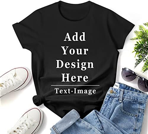 Camisas personalizadas de dupla face para mulheres adicionam seu logotipo de texto de foto personalizado moda colorida clássica