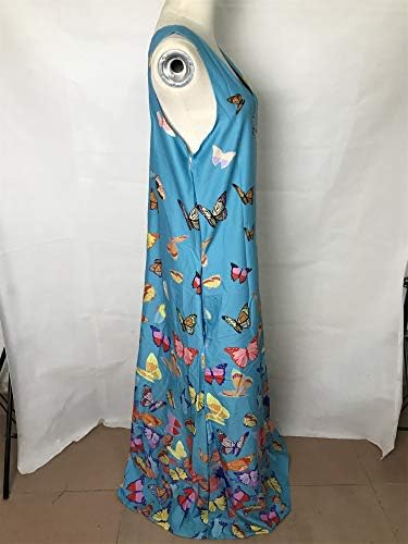 Andongnywell Women Women Floral Print Butterfly Party Maxi Dress Vestidos de borboleta longos