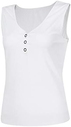 lcepcy henley com tanque de nervura feminina casual cor sólido v pesco