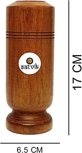 Satvik Vijaysar Tumbler Ayurvédico Controle diabético, feito de Vijaysar Tree Herbal Wood Glass