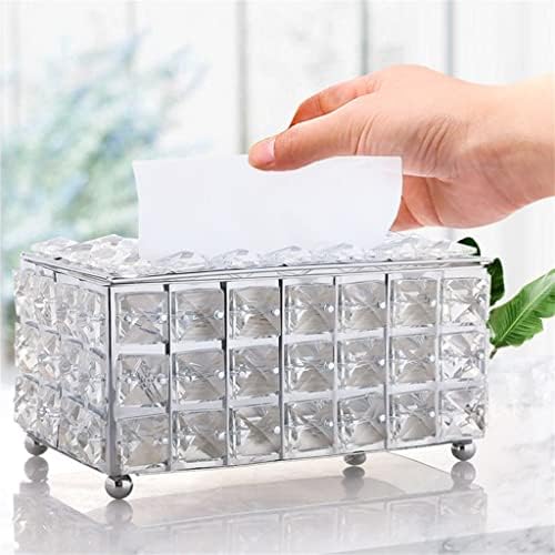 BKDFD Silver Crystal Tissue Caixa de tecido Crystal Cube Dispensador de guardana