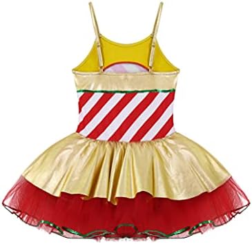 Loloda infantil garotas lantejas de dança tutu vestido de collant folhas de natal