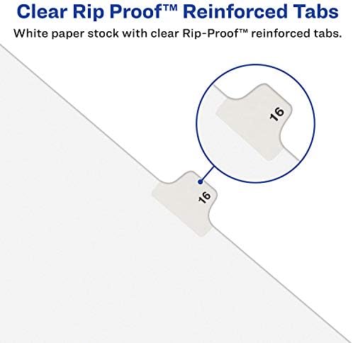 Índice Legal da Guia do lado Avery Divisores de exibição, Título da guia 4 8 1/2in. x 11in., pacote de 25
