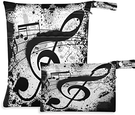 Huxino Sacos de Música Múmica à prova d'água Huxino Notas de música Musical Black, Kids Baby Ploth Frelaper Sacos molhados