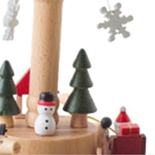 Gretd Beech Christmas Snowflake Wooden Music Box decoração de decoração de férias da caixa de música presente