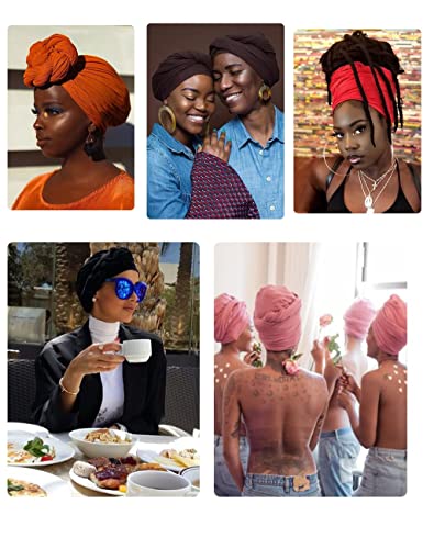 Cabeça não -bongoy envolve as mulheres negras Turbano Africano de turbante Fraxes de cachos de lenço macio Hijab envolta o lenço