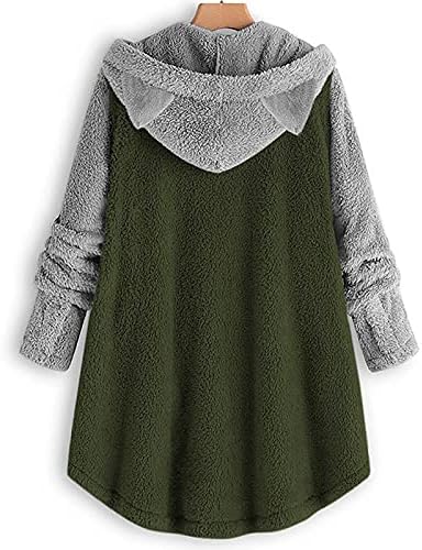 Flanela plus size casacos de mulheres colorblock de colmões de colméias o-pescoço o-pescoço solto frill frighy manga longa