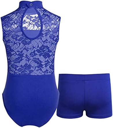 INSZOY GIRLS Sleeseless Ballet Leotard com shorts Dança da roupa de dança Yoga Ginástica de ginástica Conjunto de moda