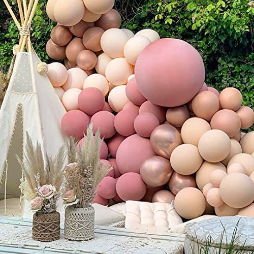Arco de balão rosa rosa empoeirado rosa duplo pink rosa blush ouro balão guirlanda 121 kit de balões bomotel de látex
