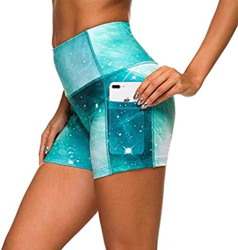 Shorts de treino feminino scrunch booty calças de ioga bolsos de tie-dye