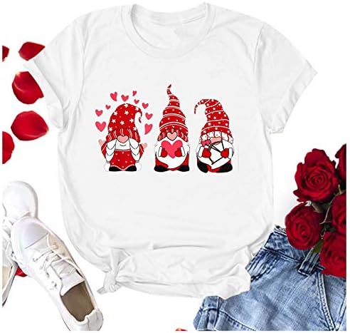 Camisetas mulheres casuais 2021 Mangas tops gnome feminino Dia Mulheres curtas Camisas curtas