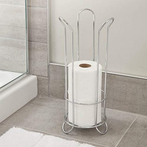 Idesign Classico Metal Metal Testido Reserva de Roll Reserve para banheiro, organizador compacto, segura 3 rolos de papel higiênico,