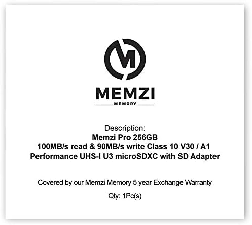 MEMZI PRO 256 GB Compatível com cartão de memória/funciona com o Samsung Galaxy A90 5G, A70, A60, A50, A40, A30, A20E,