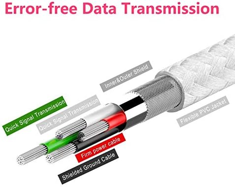 EverMarket Substituição de 3 pés de alta velocidade USB 2.0 Sincronização de nylon e cabo de carregamento de carregamento para