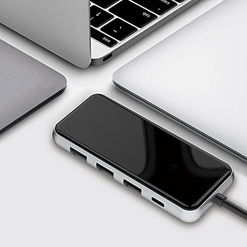 LhllHl Portable Smart Extender ， Adaptador de cubo USB C Multifuncional 5 em 1 USB3.0x3 PD USB Hub