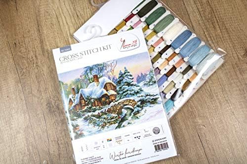 Kit de costura cruzada paisagem de inverno Luca-s bu5001 kits de ponto cruzado contado kits de natal neve bordado bordado em casa parede dekor diy kit