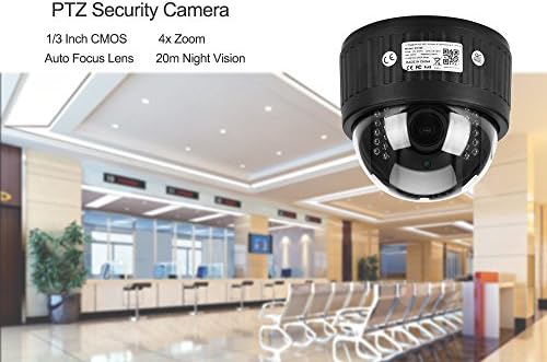 Câmera de segurança genérica PTZ - CMOS de 1/3 de polegada, 960p, 4x Zoom, lente de foco automático, visão noturna