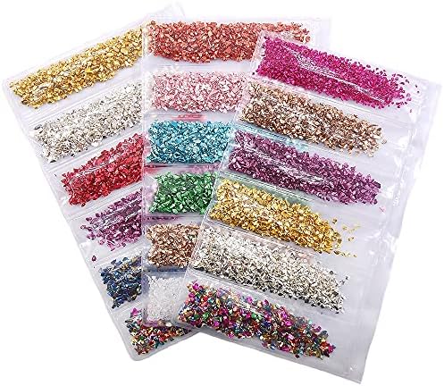 18g/bolsa 33 cores misturando unhas de unhas de vidro esmagado Stones irregulares Manicure UV Gel Decoration DIY Nails Acessórios