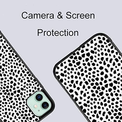 Guaydoyim preto branco dalmácia estampado compatível com iPhone 11, estojo de padrão de vaca fofo, estojos de telefone protetores